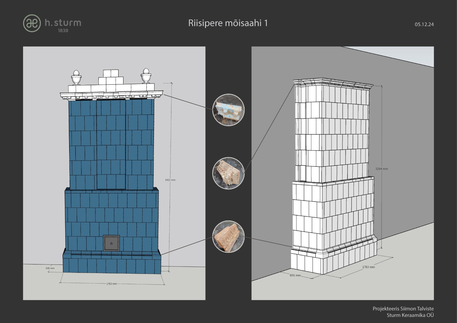 Ahjude projekteerimine. Tartu, Eesti, Baltikum. Sturm Keraamika OÜ